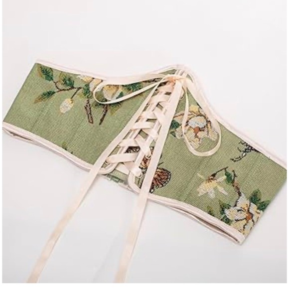 Scarlet Darkness Other - Scarlet Darkness Renaissance Brocade Floral Lace-Up Corset Waist Cincher Belt 16